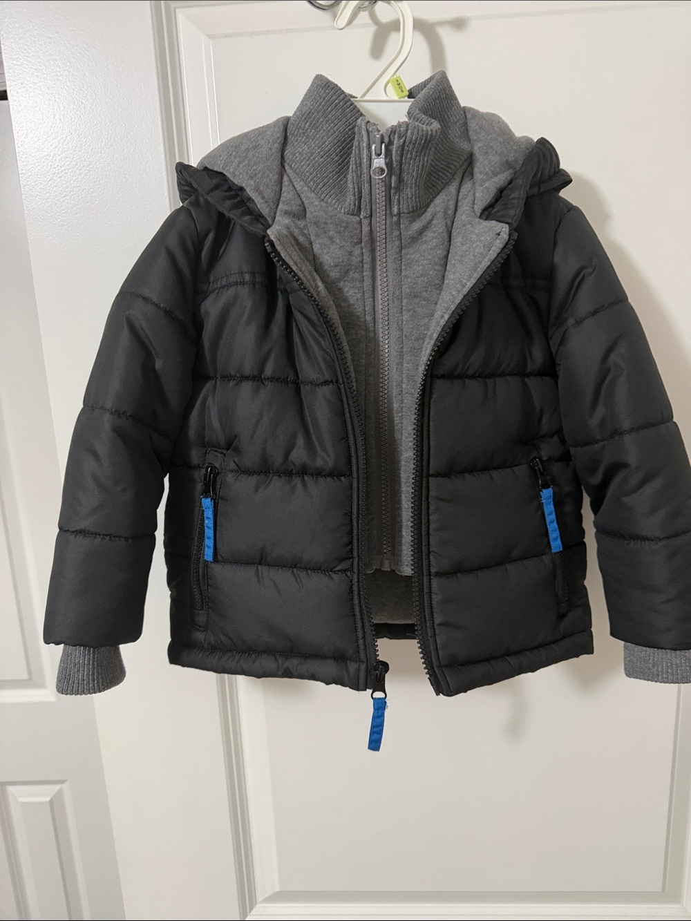 Rothschild Black Puffer Jacket with Gray Inner Layer
